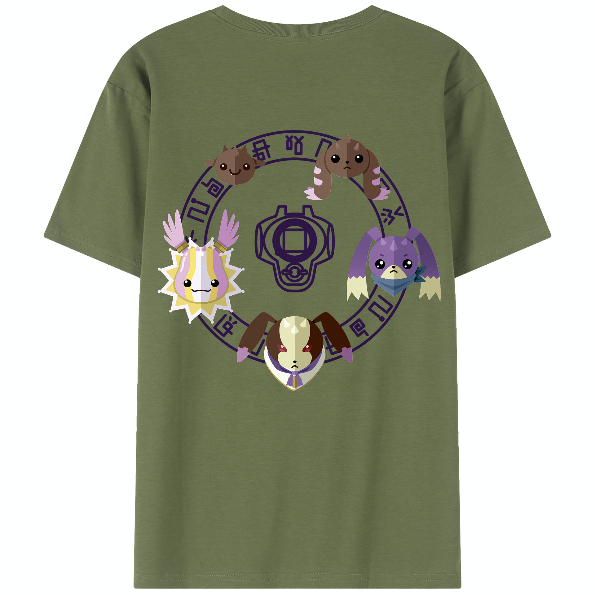 （画像用） Digimon デジタルモンスター/デジモン 綿100％半袖Tシャツ（背面プリント）